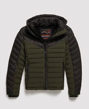 Superdry Tweed Mix Fuji Férfi Kabát Olivazöld | MATSI0279